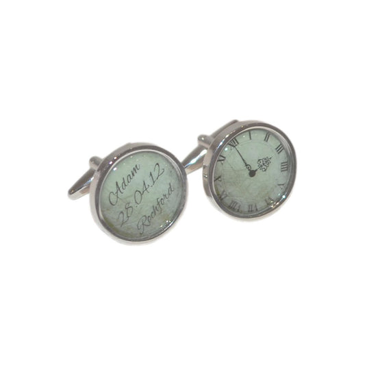 Personalised Name Date & Time Wedding Cufflinks - Ashton and Finch