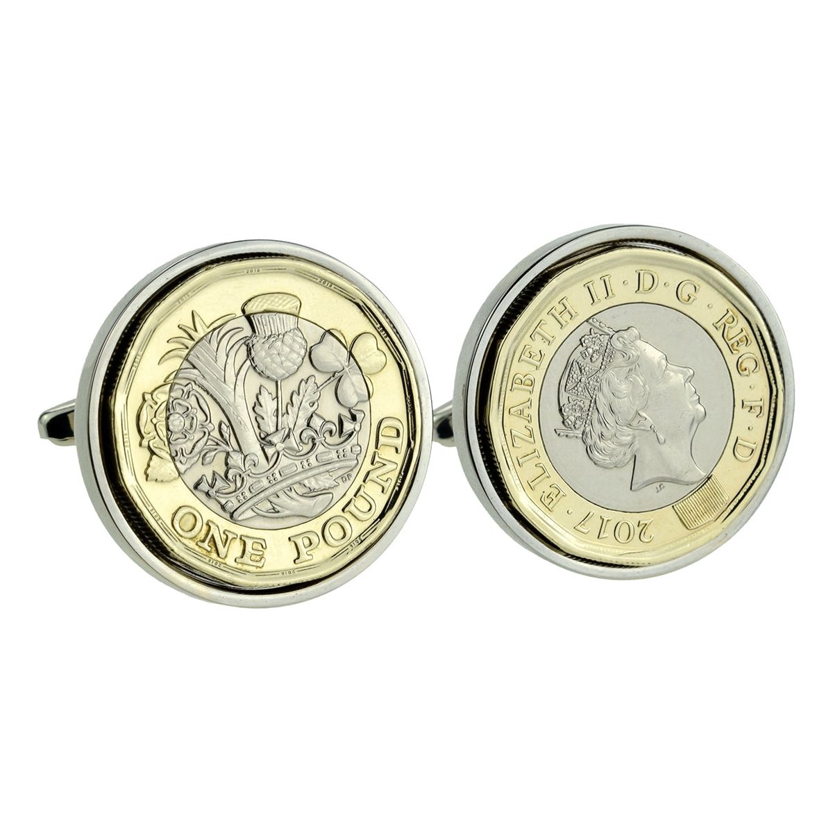 Polished £1 Coin Cufflinks - Ashton and Finch