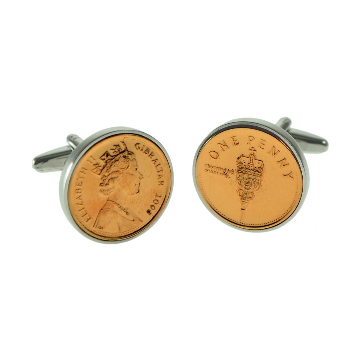 Gibraltar 1p Piece Coin Cufflinks - Ashton and Finch