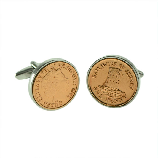 Jersey 1p Piece Coin Cufflinks - Ashton and Finch