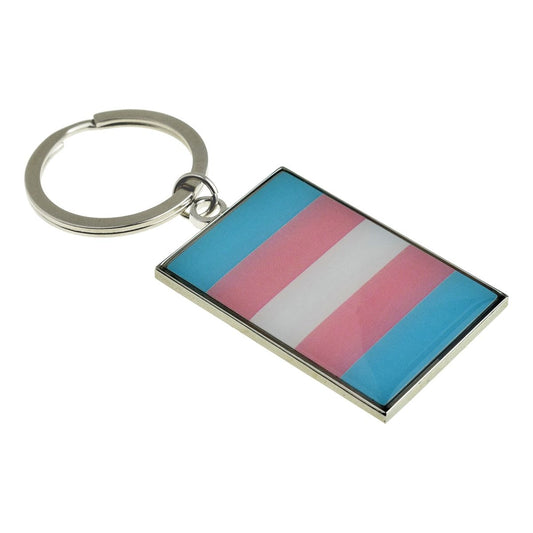 Transgender Flag Design Large Keyring - Ashton and Finch