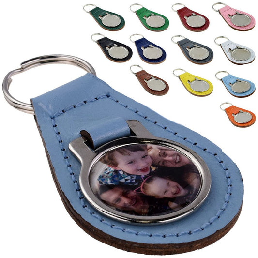 Personalised Photo Leather Keyring With Choice of Colours - Ashton and Finch