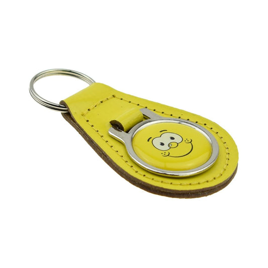 Yellow Happy Face Design Keyring - Ashton and Finch