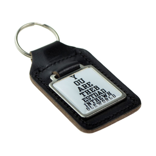 Keyring Key Ring bonded leather key fob Best Dad in the world - Ashton and Finch