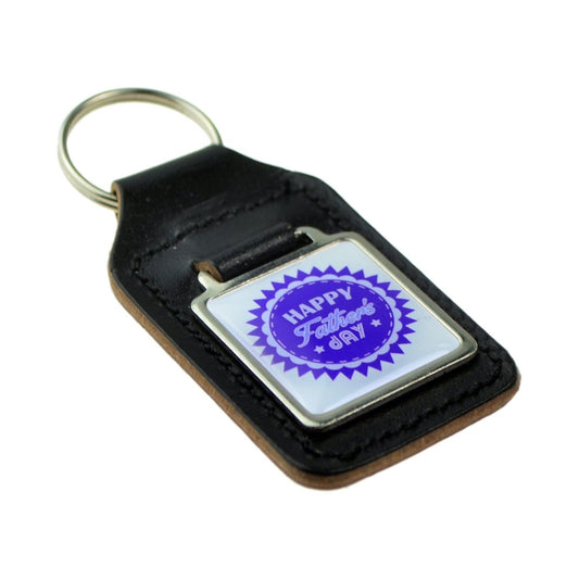 Keyring Key Ring bonded leather key fob Dad Happy Fathers Day - Ashton and Finch