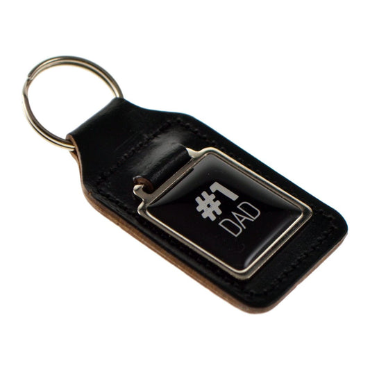 Keyring Key Ring bonded leather key fob #1 Dad - Ashton and Finch