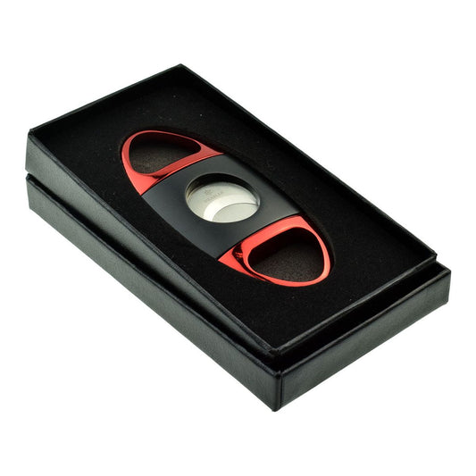 Red And Black 58 Ring gauge Two finger Cigar Cutter - Ashton and Finch