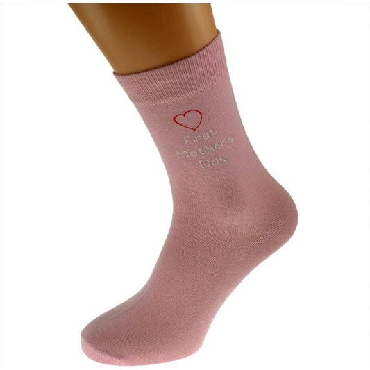 First Mothers Day Ladies Pink Socks - Ashton and Finch