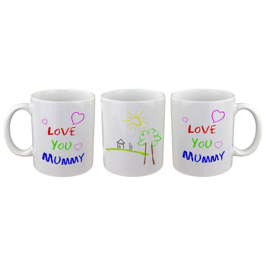 Love you Mummy Kids Home Drawing Design Mug - Ashton and Finch