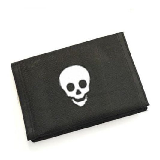 Skull Design Black Canvas Wallet - Ashton and Finch