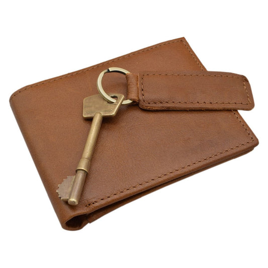 Genuine Leather Brown Wallet and Matching Keyring - Ashton and Finch