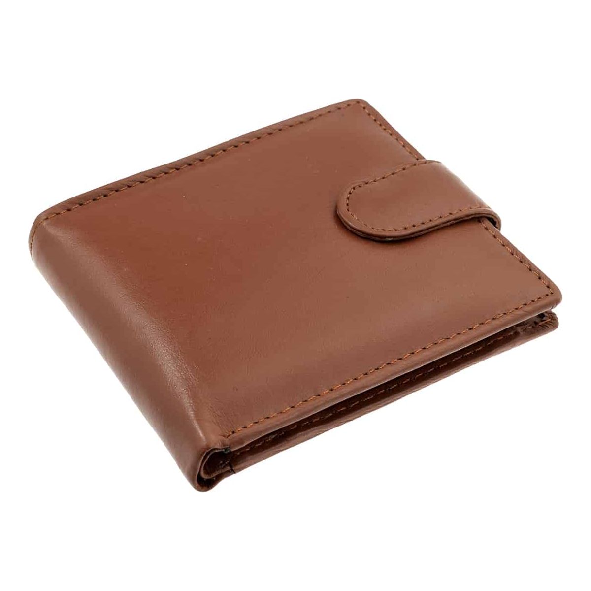 Brown Button Down Leather Wallet - Ashton and Finch
