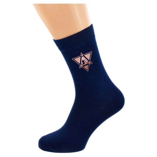 Personalised Navy Blue Socks with Contemporary Design - Ashton and Finch