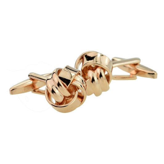 Rose Gold Finish Knot Style Cufflinks - Ashton and Finch