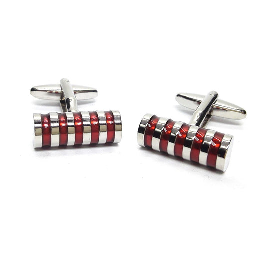 4 Red Transparent Stripes Cufflinks - Ashton and Finch