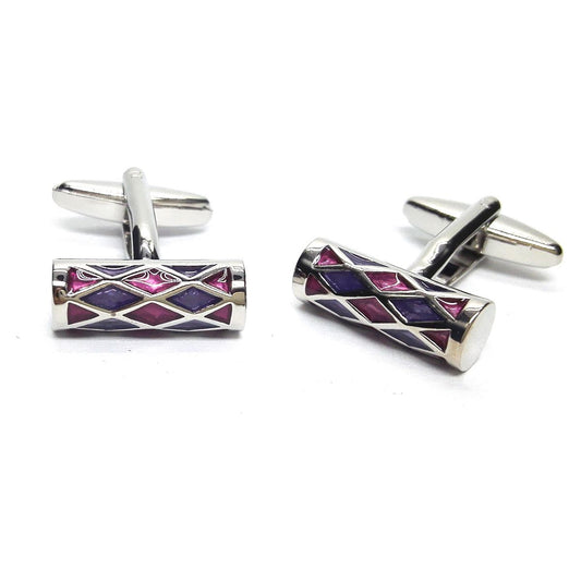 Purple & Lilac Cylinder Cufflinks - Ashton and Finch