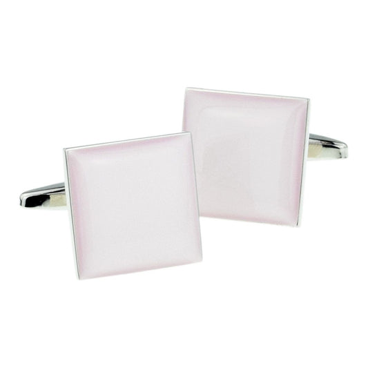 Plain Pink Square Cufflinks - Ashton and Finch