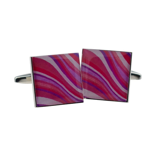 Pinks Multicoloured Swirly Cufflinks - Ashton and Finch