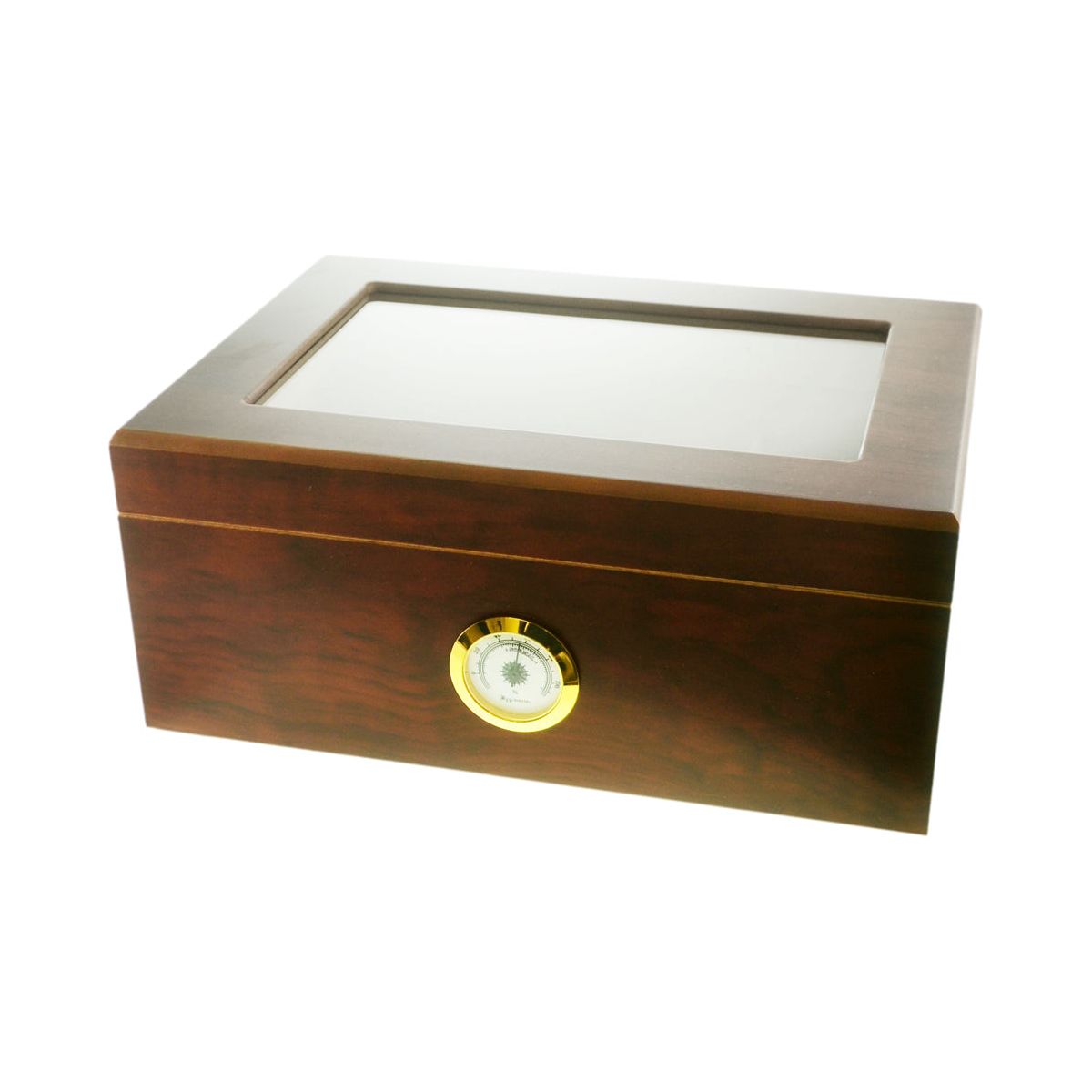 Angelo Matt Brown Window Lid With Outside Hygrometer 40 Size Humidor - Ashton and Finch