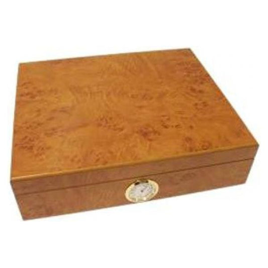 Light Burl Semi Gloss 15 Size Humidor with Outside Dial - Ashton and Finch