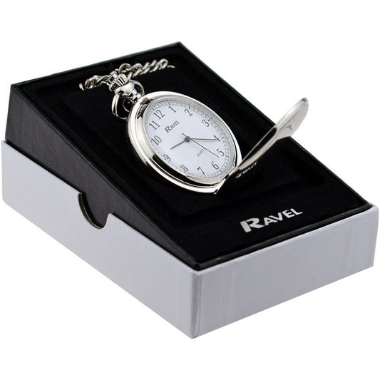 Ravel Pocket Watch in Rigid Card Gift Box (engravable) - Ashton and Finch