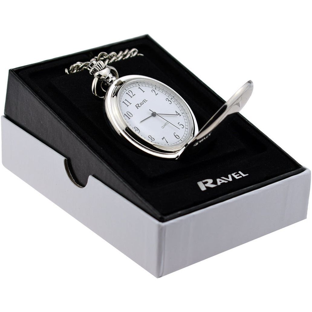 Ravel Pocket Watch in Rigid Card Gift Box Engraved and Personalised - Ashton and Finch