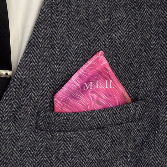 Swirling Hot Pink Personalised Pocket Square - Ashton and Finch