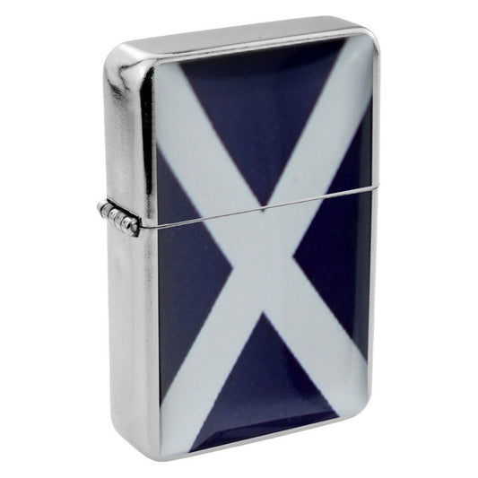 Engraved Scottish Saltire St Andrews Cross Design Petrol Lighter - Ashton and Finch