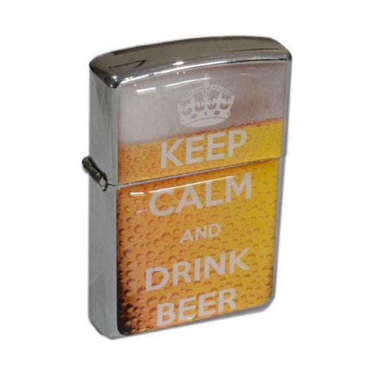 Engraved Keep Calm & Drink Beer Petrol Lighter - Ashton and Finch