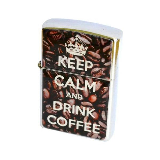 Engraved Keep Calm & Drink Coffee Petrol Lighter - Ashton and Finch