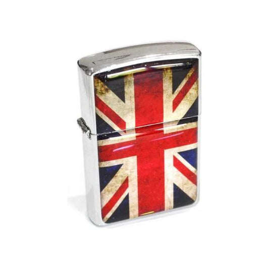 Engraved Plain Retro British Union Flag Petrol Lighter - Ashton and Finch