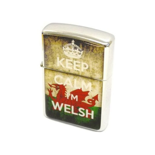 Engraved Keep Calm I'm Welsh Retro Style Petrol Lighter - Ashton and Finch