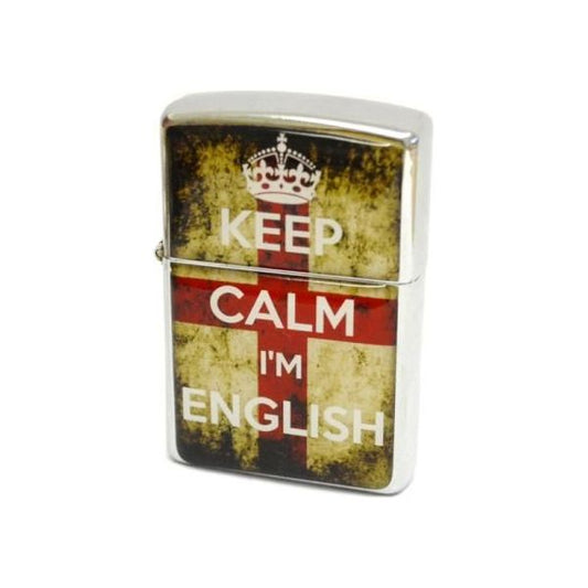 Engraved Keep Calm I'm English Retro Style Petrol Lighter - Ashton and Finch