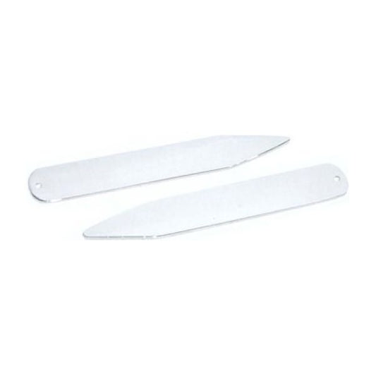 Rhodium Plated Collar Stiffeners Engraved and Personalised - Ashton and Finch