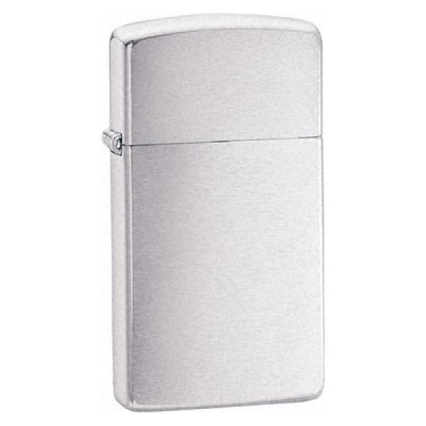 Zippo Slim Brushed Chrome Engraved and Personalised - Ashton and Finch