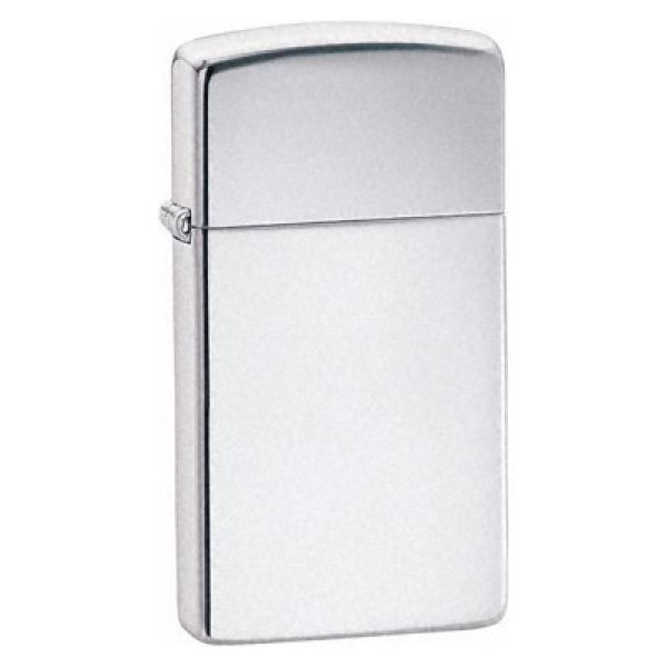 Zippo Slim High Polished Chrome Engraved and Personalised - Ashton and Finch