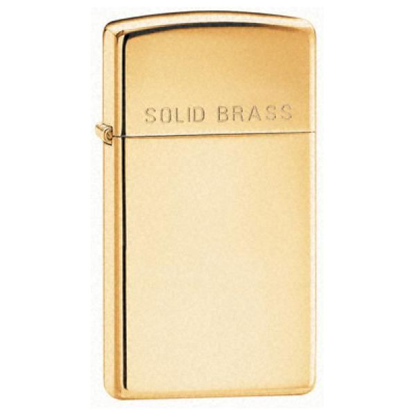 Zippo Slim High Polish Brass Engraved and Personalised - Ashton and Finch