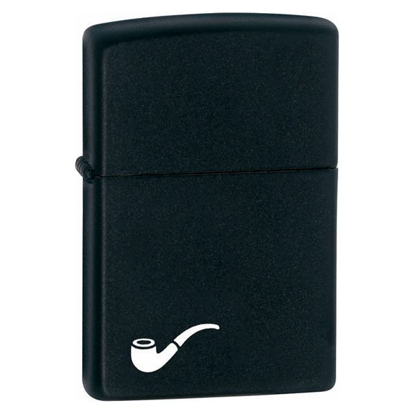 Zippo Matte Black Pipe Lighter Engraved and Personalised - Ashton and Finch