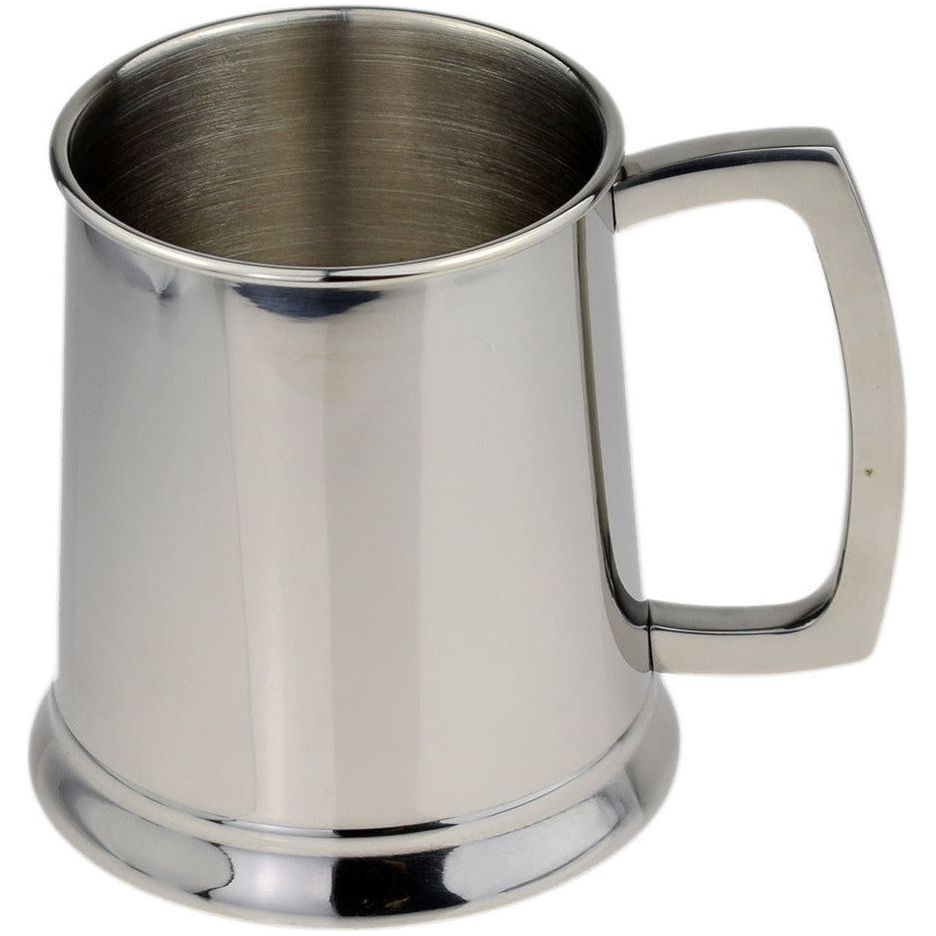 Stainless Steel Polished 1 Pint Tankard Engraved and Personalised - Ashton and Finch