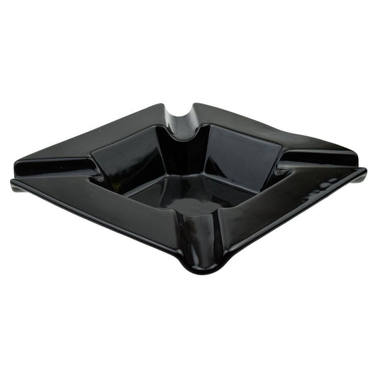 Cigar Ashtray Four Position Ceramic Black Approx 22cm Square Boxed (1) - Ashton and Finch
