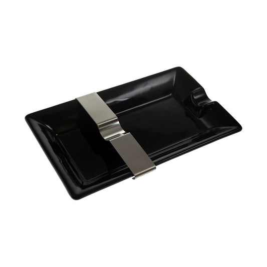 Cigar Ashtray Black With Moveable Rest Boxed (1) - Ashton and Finch