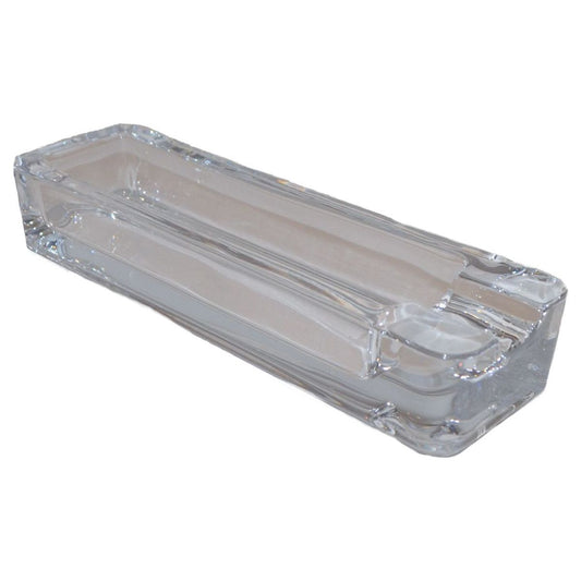 Clear Glass Rectangle Cigar Ashtray With Single Rest Boxed - Ashton and Finch