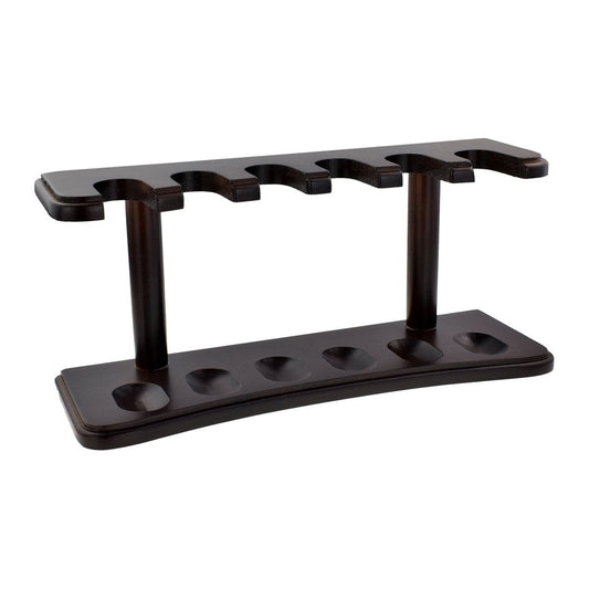 Walnut Colour Wood 6 Pipe Rack - Ashton and Finch