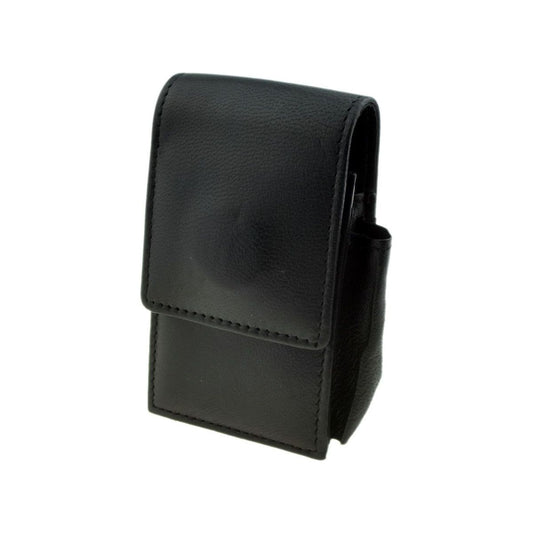 Black Leather Packet Cigarette Holder Magnetic Catch and Lighter Pocket - Ashton and Finch