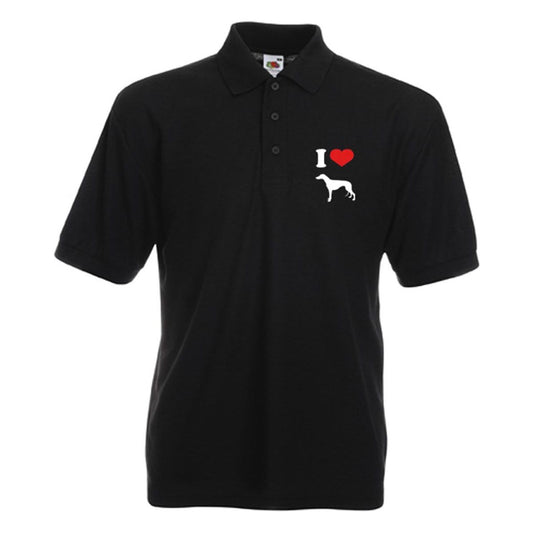 I Love Greyhounds Black Polo T Shirt - Ashton and Finch