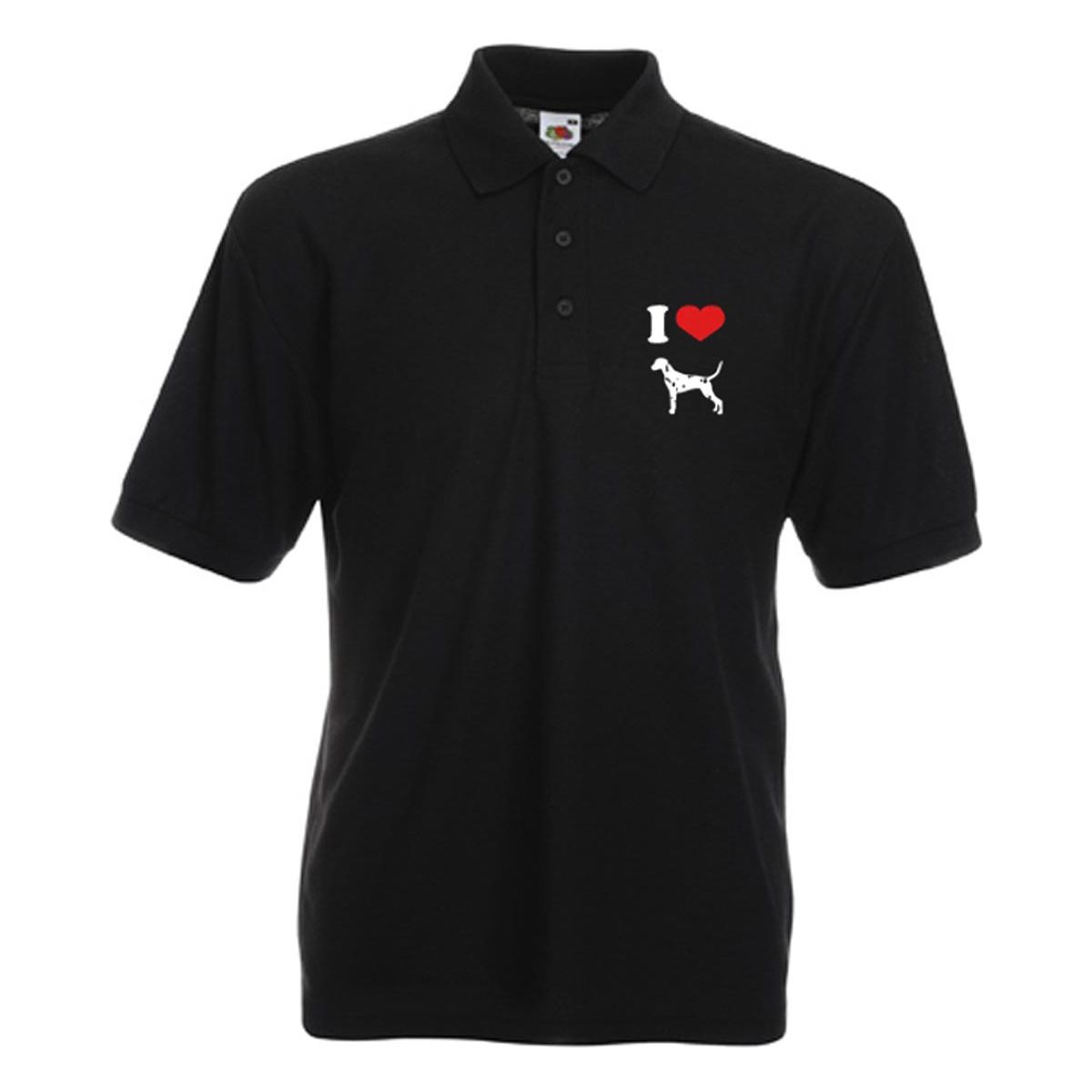 I Love Dalmatians Black Polo T Shirt - Ashton and Finch