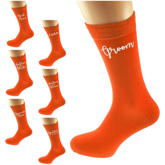 Orange Wedding Socks - Ashton and Finch