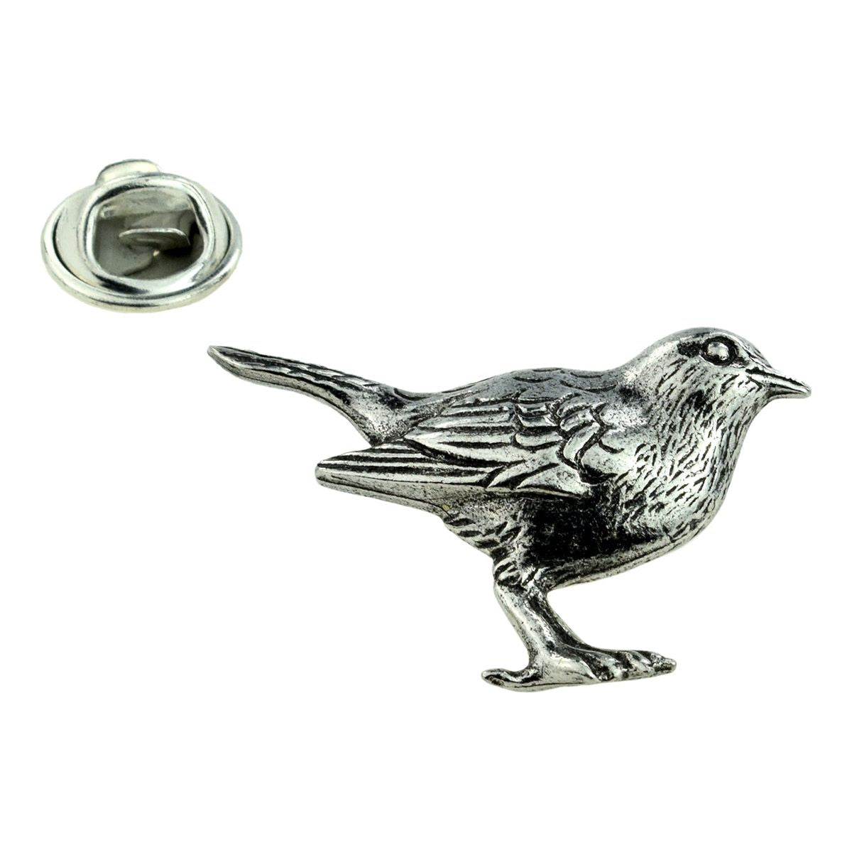 Chirping Bird Robin Pewter Lapel Pin Badge - Ashton and Finch