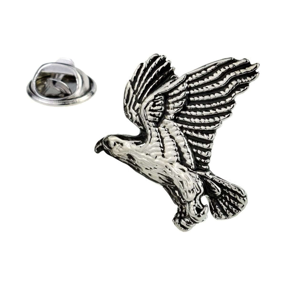Swooping Hawk in Flight Lapel Pin Badge - Ashton and Finch