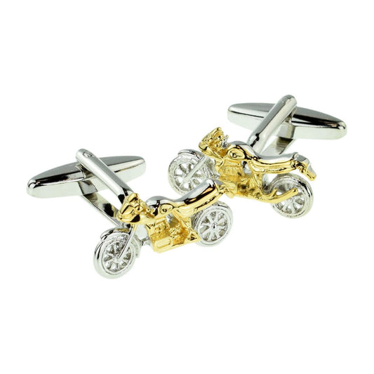Two Tone Sporty Motorbikes Cufflinks - Ashton and Finch
